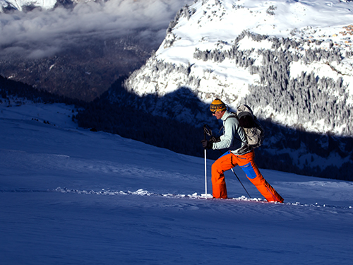 telemark touring in megeve with a ski instructor